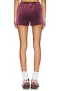 view 4 of 6 Heritage Velour Short in Dark Cherry & White