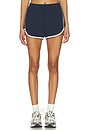 view 1 of 6 Megan Woven Nylon Run Short in Indigo & Creme