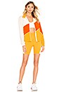 view 4 of 4 Link High Waist Short in Bright Orange & Off White