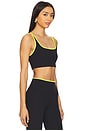 view 2 of 4 Cait Rigor Sports Bra in Black & Chartreuse