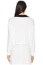 view 3 of 4 Joan Fleece Polo Sweatshirt in White & Black