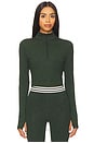 view 2 of 5 Stevie Active Rib Half Zip Sweatshirt in Heather Military