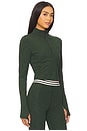 view 3 of 5 Stevie Active Rib Half Zip Sweatshirt in Heather Military