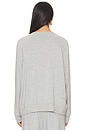 view 4 of 5 Andie Oversized Fleece Varsity Graphic Sweatshirt in Heather Grey