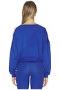 view 3 of 4 SUÉTER CON ESCOTE EN V ELLIE FLEECE V NECK SWEATSHIRT in Cobalt & White