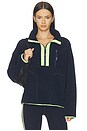 view 1 of 4 Reese Half Zip Pullover in Indigo & Limeade
