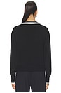 view 4 of 4 Jemma Knit V-neck Pullover in Black & White