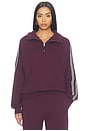 view 1 of 4 Goldie Oversized Half Zip Pullover in Dark Cherry & Black