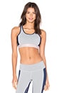 view 1 of 4 Daphne Sports Bra in Heather Light Grey & Indigo & Sedona