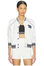 view 1 of 5 Hayes Varsity Rigor Jacket in White