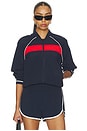 view 1 of 5 CHAQUETA DE NAILON MACI WOVEN NYLON JACKET in Indigo & Lotus Red