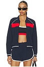 view 2 of 5 CHAQUETA DE NAILON MACI WOVEN NYLON JACKET in Indigo & Lotus Red
