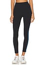 view 2 of 7 Ella High Waist Air Weight 7/8 Legging in Black & Stone Blue