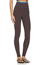 view 2 of 6 Dual High Waist Airweight 7/8 Legging in Dark Chocolate & Classic Blue