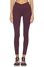 view 2 of 6 Mia Rigor Legging W/ Stripe in Dark Cherry & Indigo