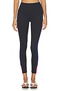 view 2 of 7 Monah High Waist Rigor Legging 7/8 Legging in Black & Cobalt