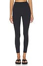 view 2 of 6 Layla Airweight High Waist 7/8 Legging in Black & Lentil