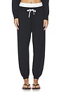 view 1 of 6 Andie Dual Waist Sweatpant in Black & White