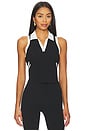 view 1 of 4 Austin Air Weight Crop Polo in Black & White