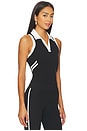 view 2 of 4 Austin Air Weight Crop Polo in Black & White