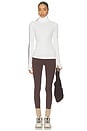 view 5 of 5 Jackson Rib Full Length Turtleneck Top in White & Dark Chocolate