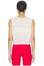 view 3 of 4 Logan Mesh Tank Top With Stripe in White & Pirate Red