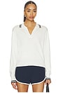 view 1 of 4 Taylor Knit Polo Top in White & Black
