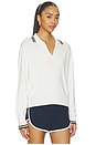 view 2 of 4 Taylor Knit Polo Top in White & Black