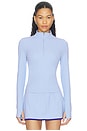 view 1 of 4 Tess Rigor Half Zip Waist Length Top in Skylight