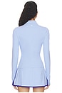 view 3 of 4 Tess Rigor Half Zip Waist Length Top in Skylight