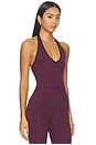 view 2 of 4 Rory Airweight Halter Bralette in Dark Cherry & Black