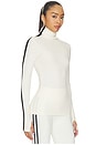 view 4 of 5 Jackson Rib Full Length Turtleneck Top in Creme & Black