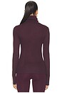 view 5 of 5 Jackson Rib Full Length Turtleneck Top in Dark Cherry & Creme