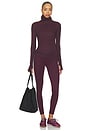 view 6 of 5 Jackson Rib Full Length Turtleneck Top in Dark Cherry & Creme