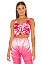 view 1 of 4 Lynne Cropped Tank in Pink Tie Dye
