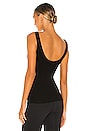 view 3 of 4 Double Scoop Rib Tank in Black