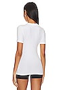 view 3 of 4 Louise Rib Short Sleeve Top in White