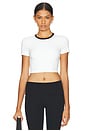 view 1 of 4 Airweight Crop Top in White & Black