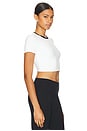 view 2 of 4 Airweight Crop Top in White & Black