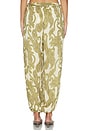 view 4 of 6 Tibet Paisley Trouser in Papyrus & Kombu Green