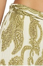 view 6 of 6 Tibet Paisley Trouser in Papyrus & Kombu Green