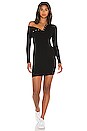 view 1 of 4 Asymmetrical Neck Mini Dress in Black