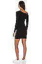 view 3 of 4 Asymmetrical Neck Mini Dress in Black