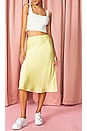 view 1 of 4 Satin Midi Skirt in Lemon