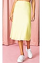 view 2 of 4 Satin Midi Skirt in Lemon