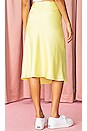 view 3 of 4 Satin Midi Skirt in Lemon