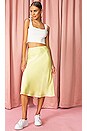 view 4 of 4 Satin Midi Skirt in Lemon