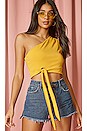 view 1 of 3 Side Tie Crop Top in Yellow