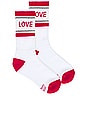 view 1 of 4 Love Crew Sock in White