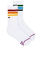 view 1 of 4 Rays Of Light Crew Sock in White
